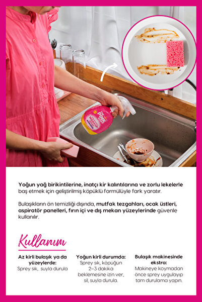 ThePinkStuff Mucizevi Wash-Up Bulaşık & Yağ Çözücü Sprey 500 ml – Tencere, Tava, Ocak & Tezgâh İçin