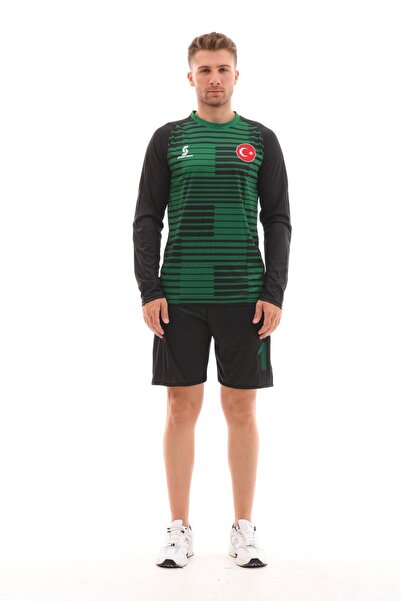 SPORTECH Kaleci Forma Takımı, Sünger Destekli, Yeşil-siyah K0145
