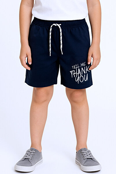 HÇM Boy's Shorts with Pockets, Solid Color Text Printed F29