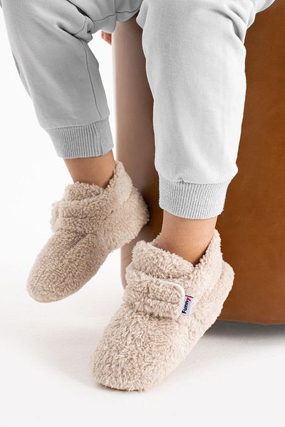 Funny Baby Comfortable Slippers with Fleece Cut Flexible Ergonomic Soft Sole Special Design Organic Comfortable Air