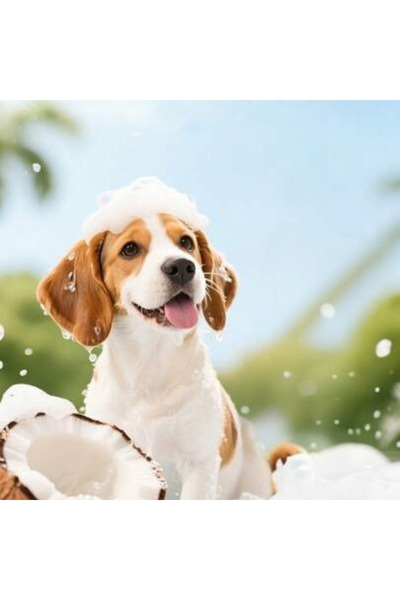 Professional Șampon Câini 2în1 cu Balsam,Aromă de Nucă de Cocos,pentru Blană Deschisă – 1L, Curățare & Îngrijire