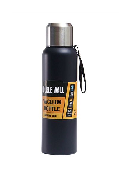 Weather Forecast 304 L Steel 750 ml Black Camping Picnic Thermos with Holder Thermos cin491sy