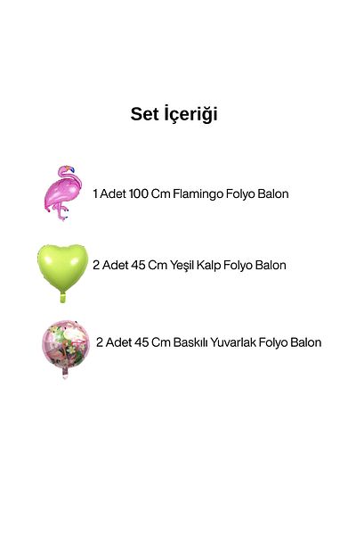 tedaks Set of 5 Flamingo Themed Green Foil Hearts Birthday Ornament Party Ornament