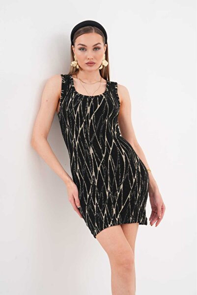 MYMİSİY Curea groasă - Rochie tricotată Fit - Negru - Patru sezoane