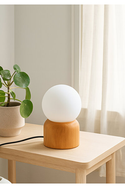 HOMİNG Nuuq Nordic Style Handmade Glass Lampshade on Wood 241602