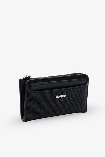 LOVENTA Glamour Black Women's Wallet with Extra Card Holder