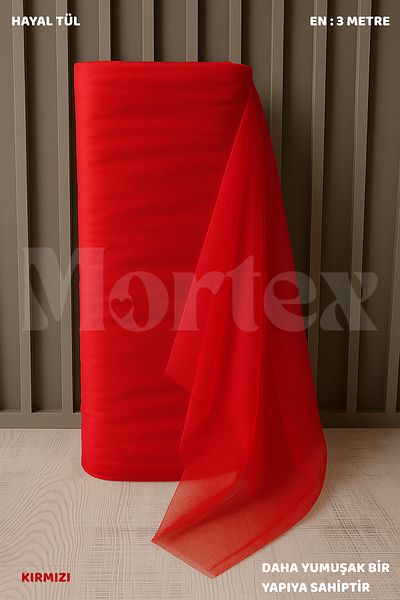 Mortex Червен тюл „Мечта“ 100x300 см | Плат за годеж, къна, сватба, пакети, декорация за врати и партита