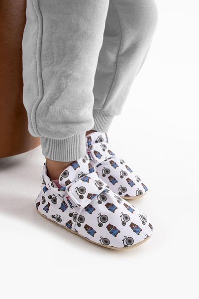 Funny Baby Non-Slip Sole Organic Velcro Baby Slippers Anti-Sweat Soft Cute Figured Comfortable