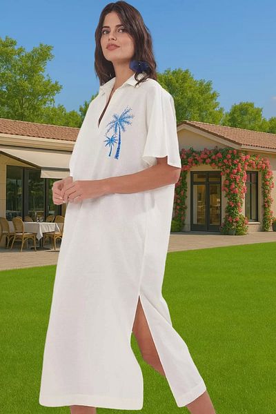PayBuy Beach Dress Maxi Size 100% Cotton Voile Woven Embroidered Design Comfortable and Stylish Long Lasting