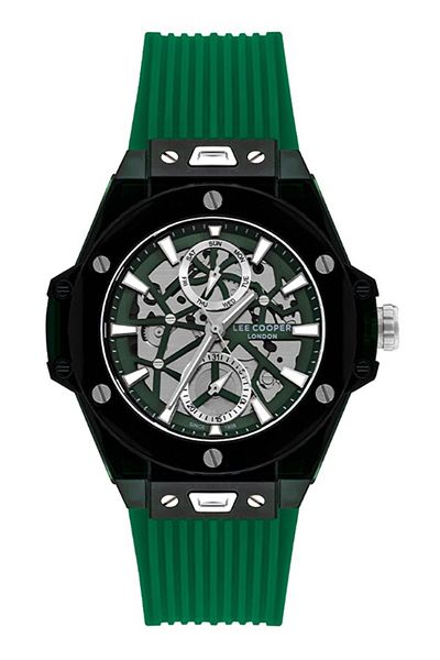 Lee Cooper Lee Cooper Men's Watch, Multi Function Display and Silicone Strap - LC07975.777, Green