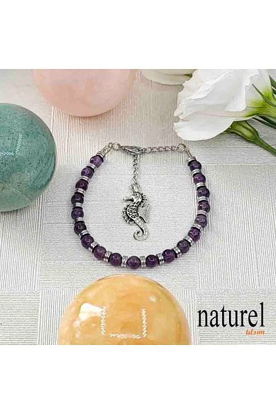 Naturel Tılsım Amethyst Natural Stone 6mm Bracelet