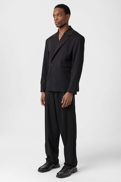 Vamos Single Button Oversize Suit Black