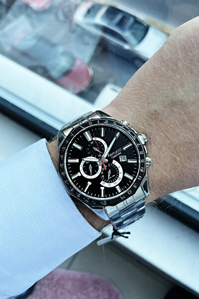 Ferrucci Function Erkek Kol Saati 3 Atm Su Geçirmez Gümüş Renk Çelik Kordon Hediye Bileklik Fre2014c2