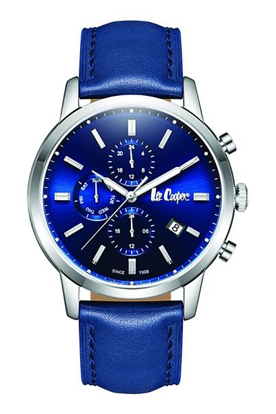 Lee Cooper LC08085.399 Men Multi Function Display Watch & Leather Strap Dark Blue