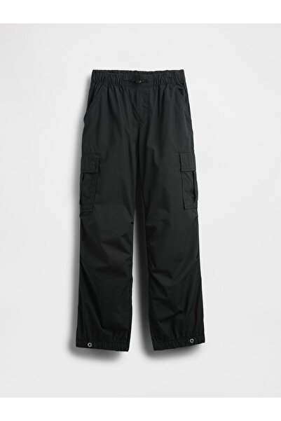 GAP Kız Çocuk Siyah Paraşüt Kargo Pantolon