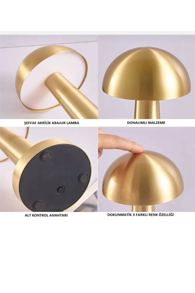 Cata Ct-8429 Retro Gold Dokunmatik Şarjlı Led Masa Lambası