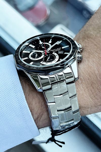 Ferrucci Men's Silver Color Steel Watchband - 3 Atm Waterproof, Gift Bracelet - Fre2014C2