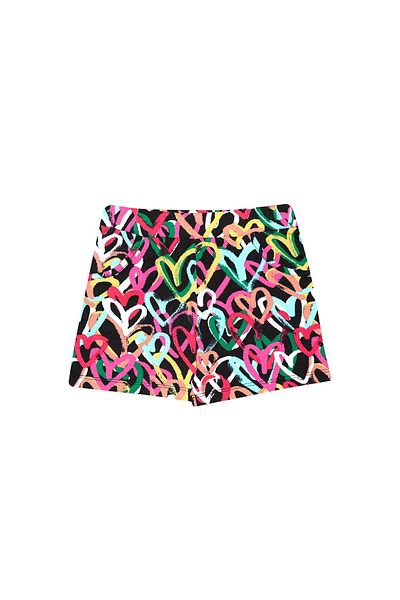 LOVETTI Graffiti Hearts Girls' Patterned Shorts