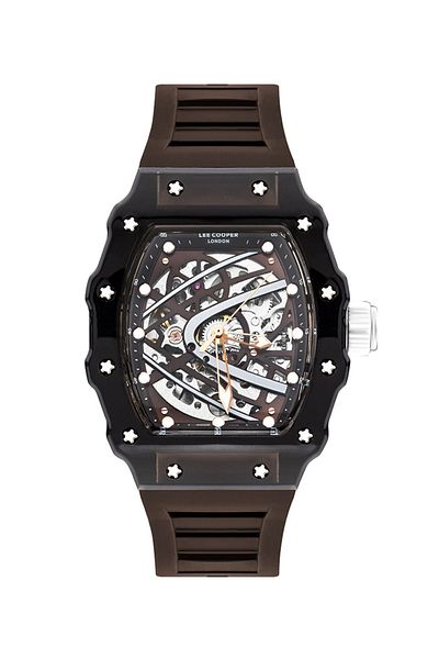 Lee Cooper Lee Cooper LC07980.066 Men Automatic  Display Watch & Silicone Strap Black