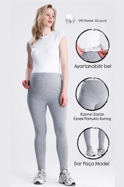 KATLİN MATERNİTY WEAR Adjustable Waist Cotton Maternity Leggings