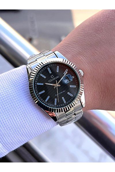 Coliseum Steel Band Calendar Dial Boxed Series Men's Wrist Watch Ft.Cls.E013