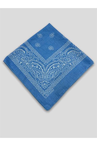 Goldmine Unisex Ethnic μοτίβο 100% βαμβακερό μπαντάνα μπλε