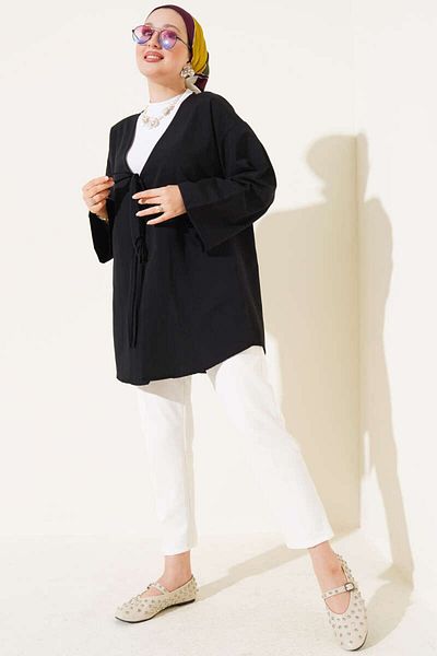 VOLT CLOTHİNG Doppelter Schnür-Kimono aus Popeline