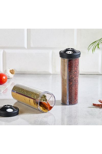 Robos Salt Shaker Three Compartment Seasoning Shaker One Movement Three Flavors Practical and Fast Use