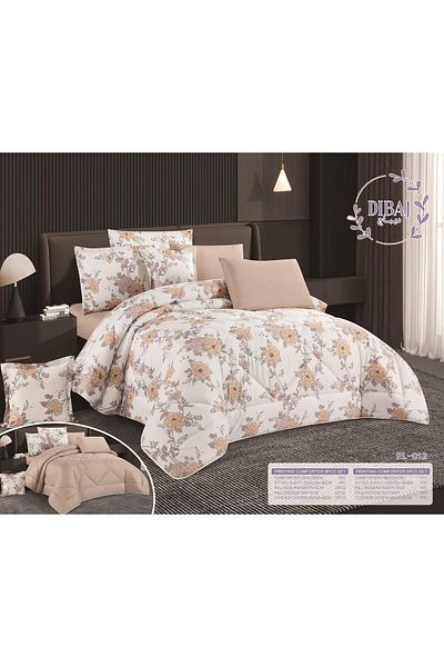Najmat Alshamal 8-piece summer printed double bed sheet set, size 230 x 250 cm