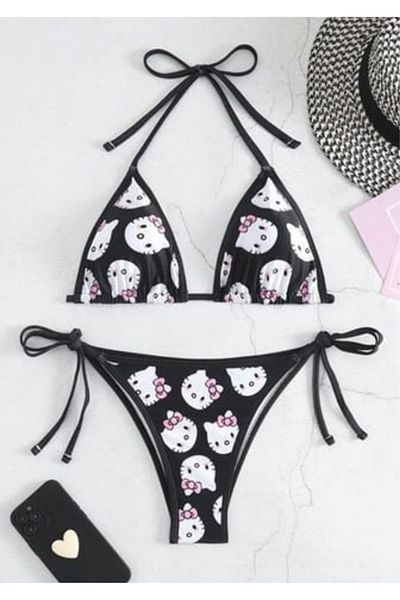 VibeGaia Women's Colorful Printed Bikini Set Youth Stylish and Comfortable Summer Beach Fashion