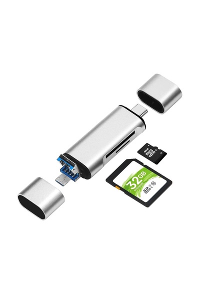 MAXGO 3142 Type C Usb Otg Kart Okuyucu Micro Sd Card Reader Çevirici Dönüştürücü Adaptör