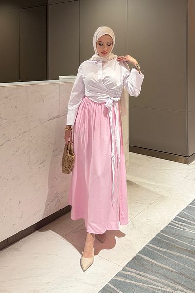 Tesettür Diyarı Γυναικεία Efil Efil Seasonal Tansel Fabric Μέγεθος 36-42 Συμβατή Hijab φούστα