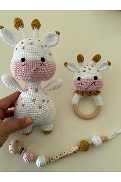 Zey's Amigurumi Amigurumi Tatlı Zürafa Yenidoğan set 3Lü