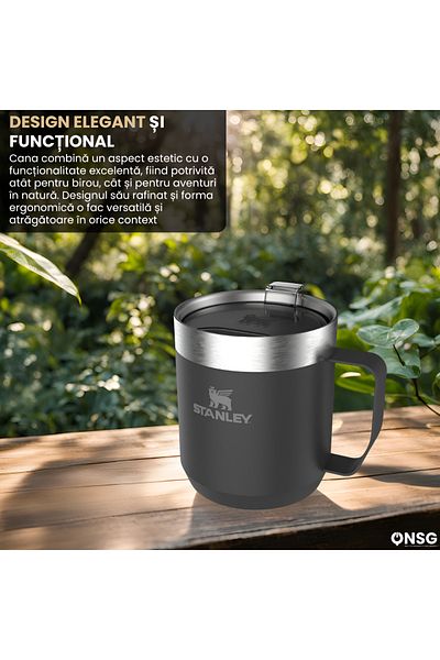 Stanley Cana termică Stanley 350 ml din oțel inoxidabil, negru mat