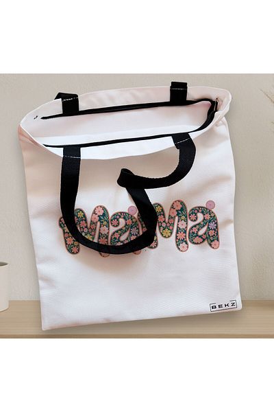 BEKZ Textile Bag With Zipper, Tote Bag, Model Mama 2 38 X 34.5 Cm, ​​White, ®
