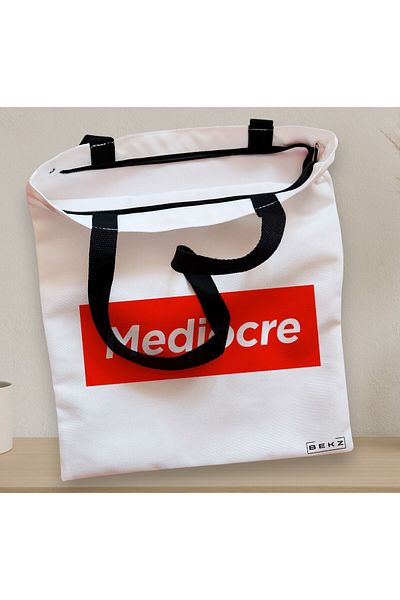 BEKZ Textile Bag With Zipper, Tote Bag, Mediocre Model, 38x34.5 Cm, ​​White, ®