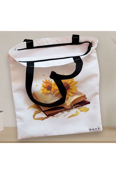 BEKZ Textile Bag With Zipper, Tote Bag, Model Books 45 38 X 34.5 Cm, ​​White, ®