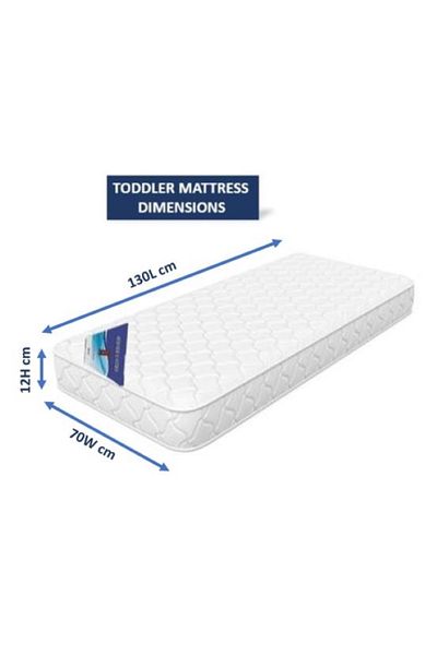 AWF AL WADI FURNITURE Sleep EZ Crib, Toddler, Baby Ortho Medical Medicated Mattress - 70 x 130 x 12 cm – WHITE