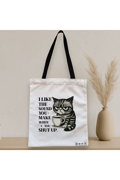 BEKZ Textile Bag With Zipper, Tote Bag, Model I Like The Sound You Make When You Shut Up, 38 X 34.5