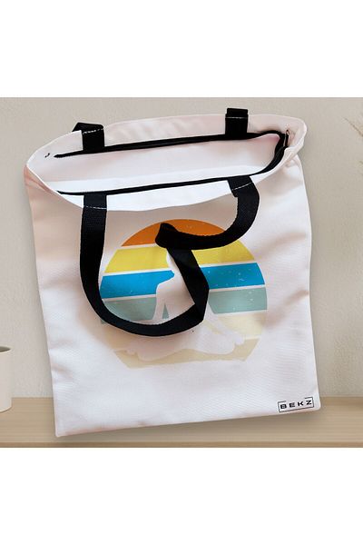 BEKZ Textile Bag With Zipper, Yoga 9 Tote Bag, 38x34.5 Cm, ​​White, ®