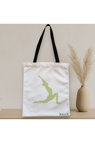 BEKZ Textile Bag With Zipper, Yoga Tote Bag 2, 38x34.5 Cm, ​​White, ®