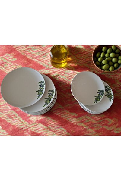 PEARL Zeytin Desenli Tabak Cap 21 Cm 6 Adet