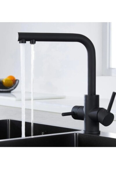 Home Stainless Brass Purified Matte Black Sink Faucet