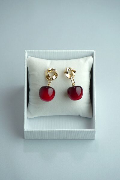 Rumon Gold Detailed Cherry Earrings