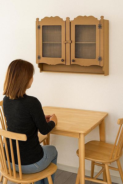 Özka Hobi Ahşap Wooden MDF Paintable Decorative 2 Lid Terek Spice Rack