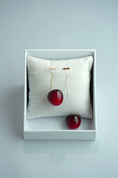 Rumon Gold Detaylı Kiraz Küpe