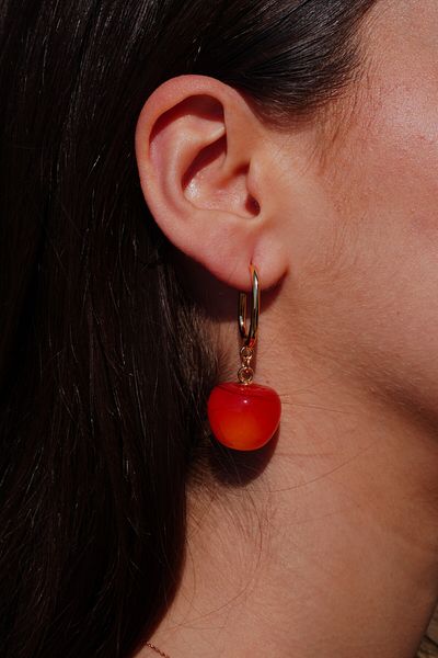Rumon Gold Detailed Cherry Earrings
