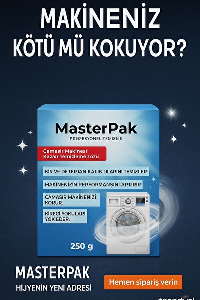 MASTERPAK Çamaşır Makinesi Kazan Temizleme Tozu 2 Adet (500 GR) Tüm Markalara...
