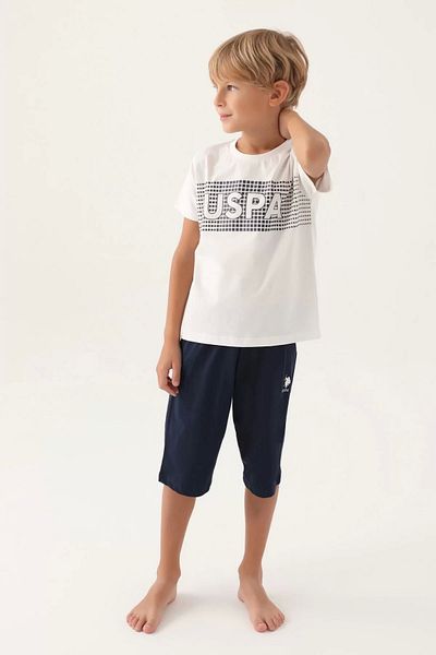 U.S. Polo Assn. Costum Capri pentru băiat - Crem