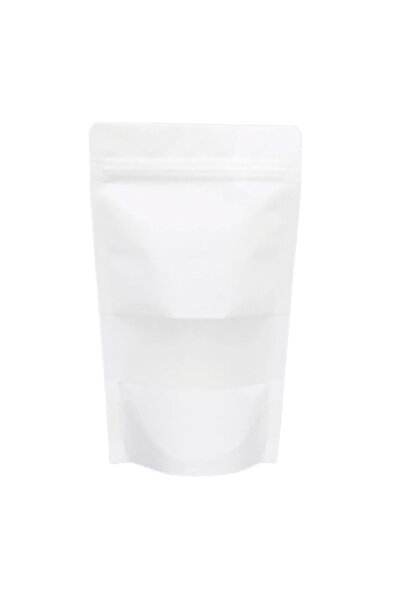 KOLİTÜRK 13x22 ,5 Cm Kuşe Beyaz Pencereli Kraft Doypack Paket 100 Adet